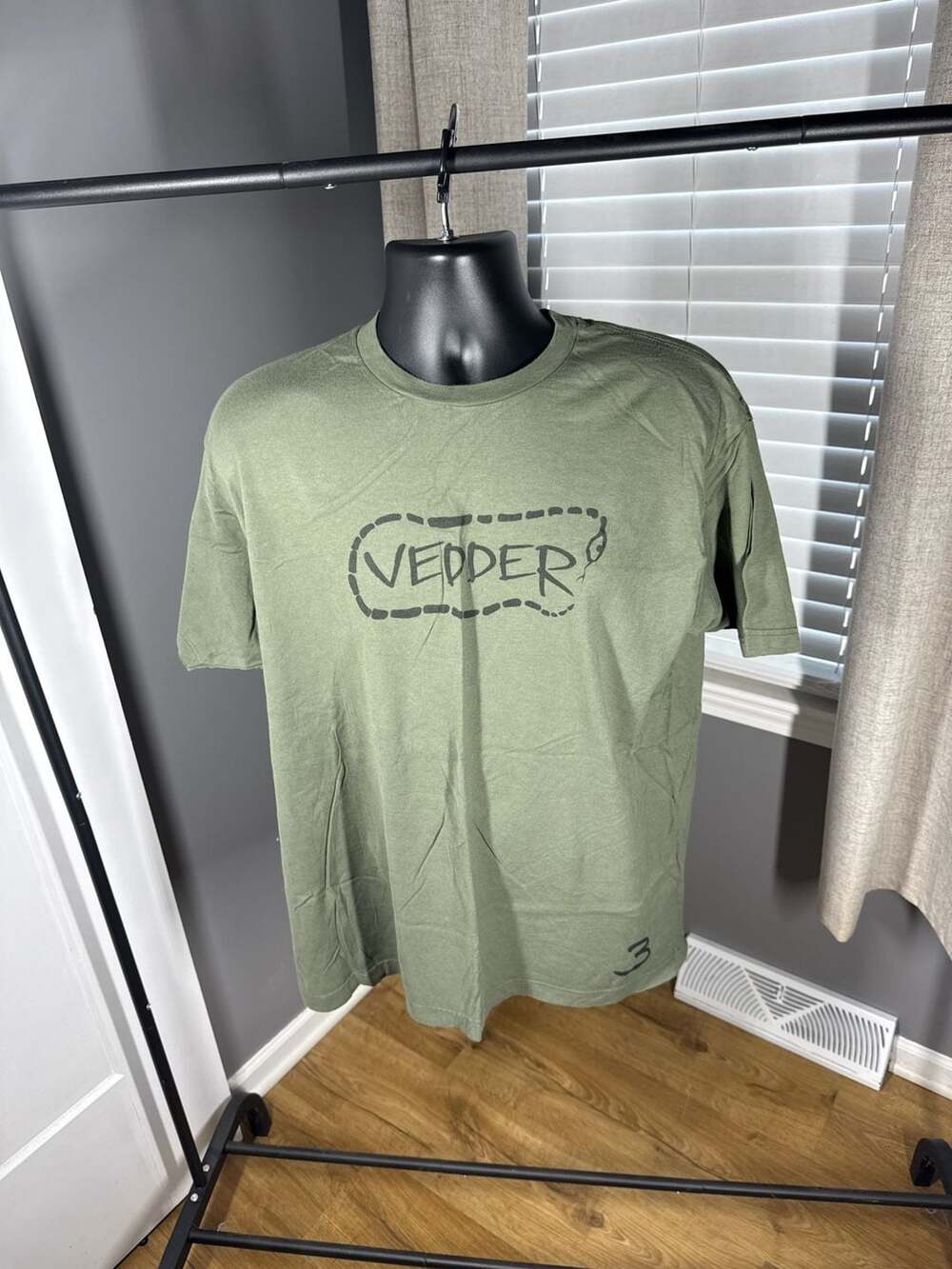 Eddie Vedder Official Stencil Snake Olive Green T-Shirt